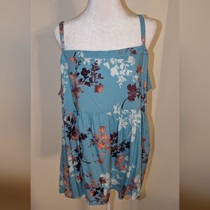 Women's Floral Blue Tank